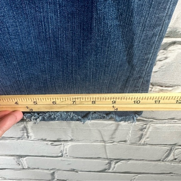 Torrid Women’s Premium Flare Jeans Medium Wash Distressed Stretch Mid Rise 22S - Picture 10 of 11